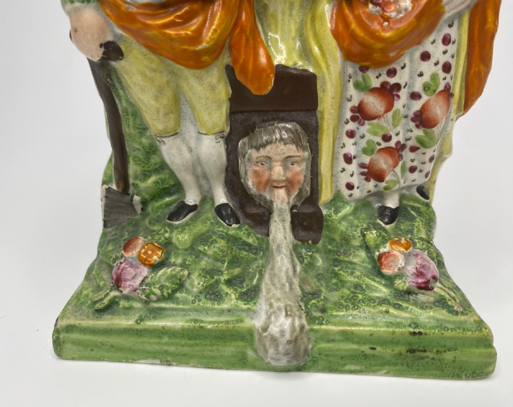 Obadiah Sherratt pottery Gardeners spill vase, c. 1830. View VI