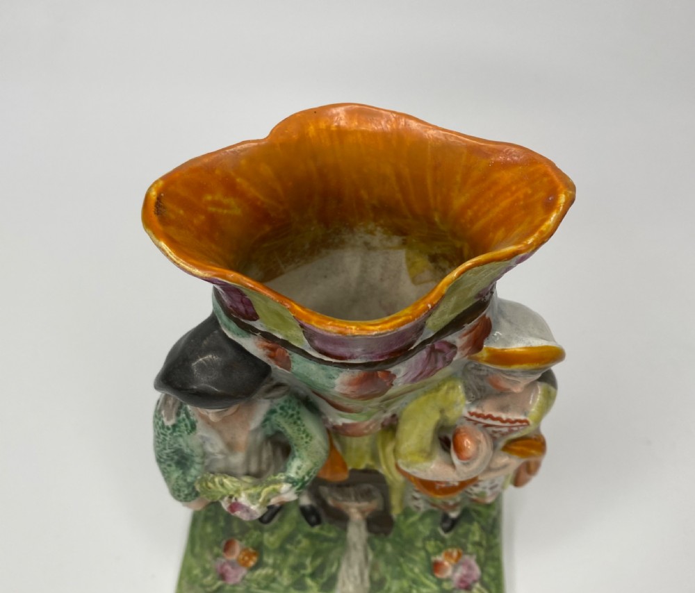 Obadiah Sherratt pottery Gardeners spill vase, c. 1830. View X