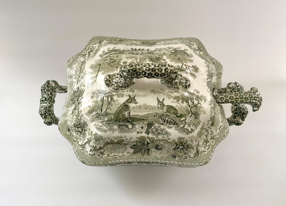 Copeland & Garrett ‘Aesops Fables’ tureen, cover & ladle, c. 1840. View IV