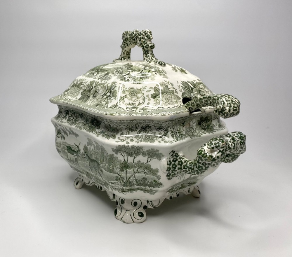 Copeland & Garrett ‘Aesops Fables’ tureen, cover & ladle, c. 1840. View VI