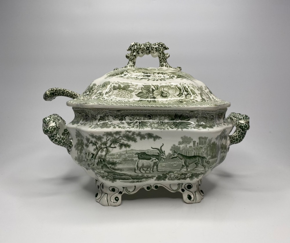 Copeland & Garrett ‘Aesops Fables’ tureen, cover & ladle, c. 1840. View XIII