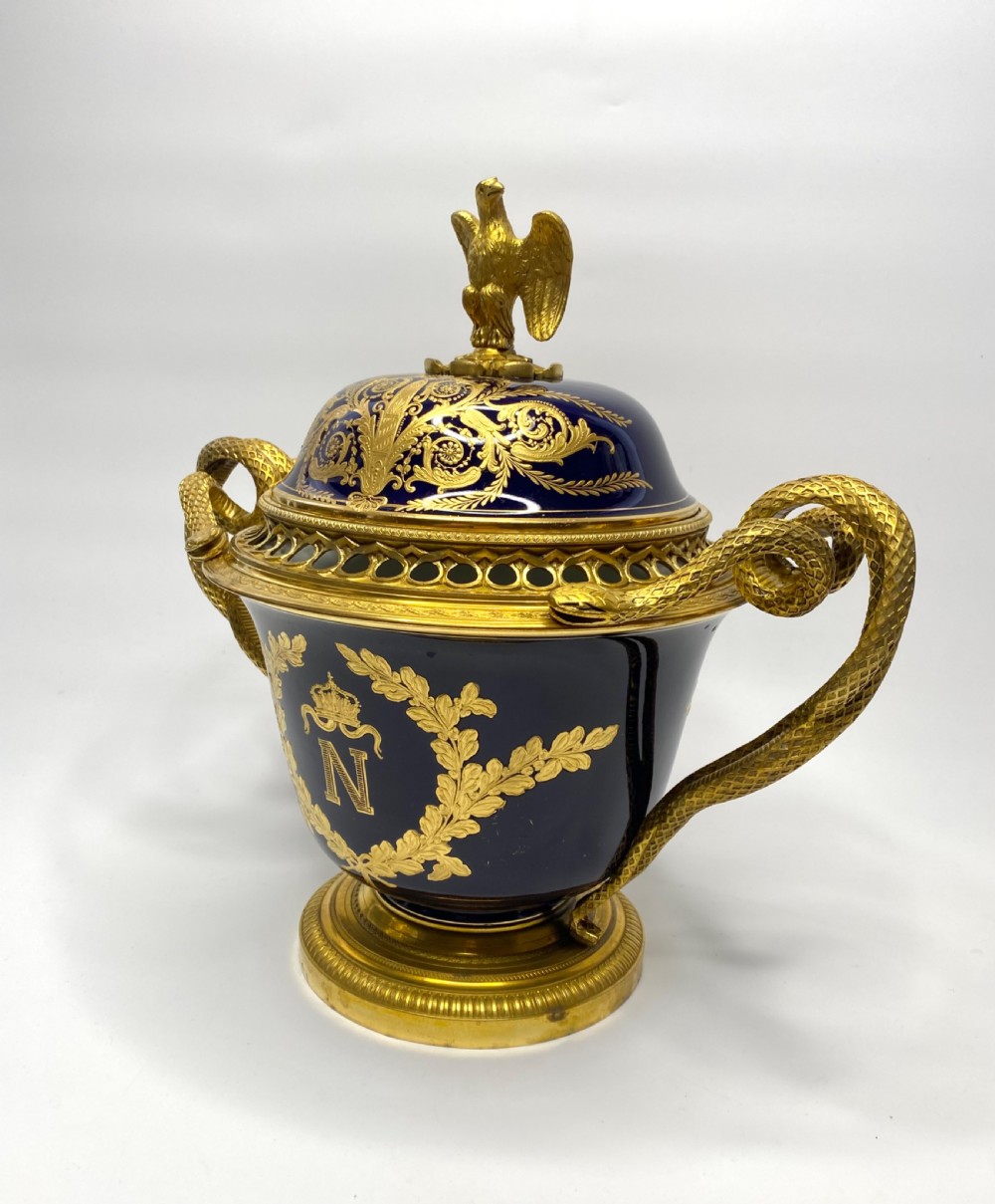 Sevres style Napoleon ormolu mounted pot pourri & cover, c. 1870. View IV