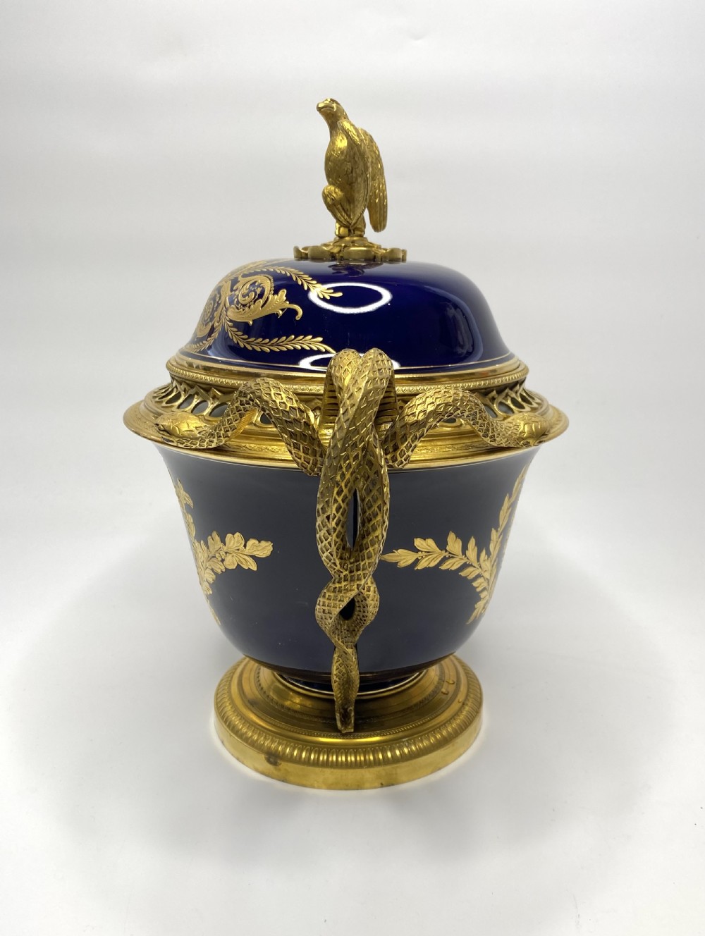 Sevres style Napoleon ormolu mounted pot pourri & cover, c. 1870. View VI