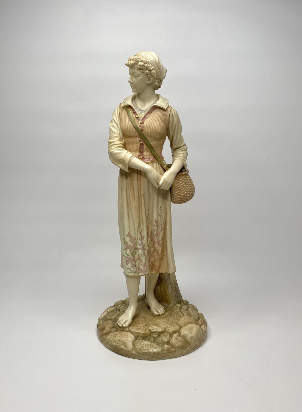 Royal Worcester French fisher girl, James Hadley, d. 1888.