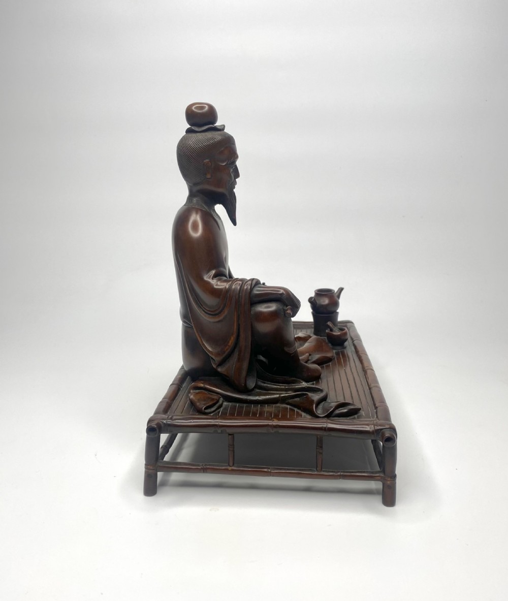 Chinese carved wood figure, c. 1880, Qing Dynasty. View IV