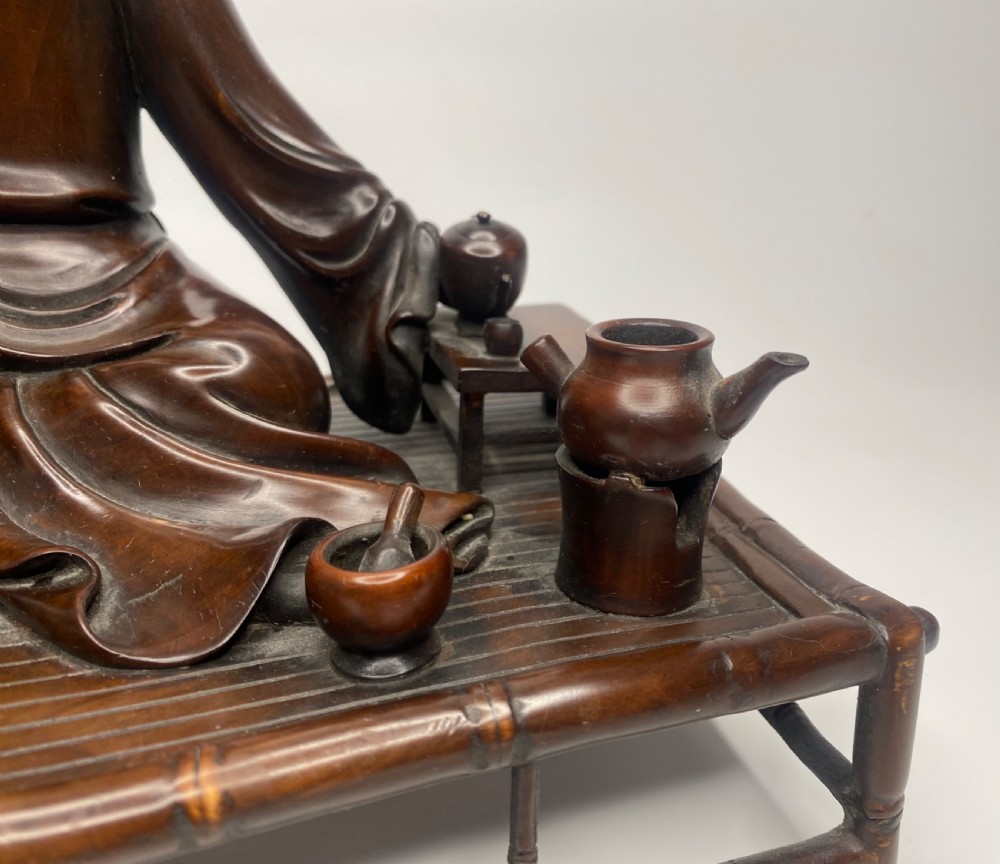 Chinese carved wood figure, c. 1880, Qing Dynasty. View VIII