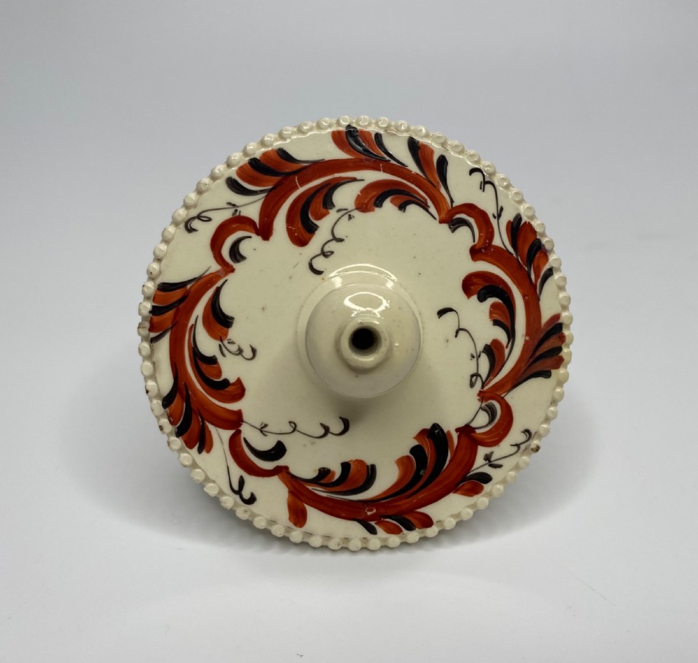 Leeds creamware teapot, Margaret Burton, 1773. View VIII