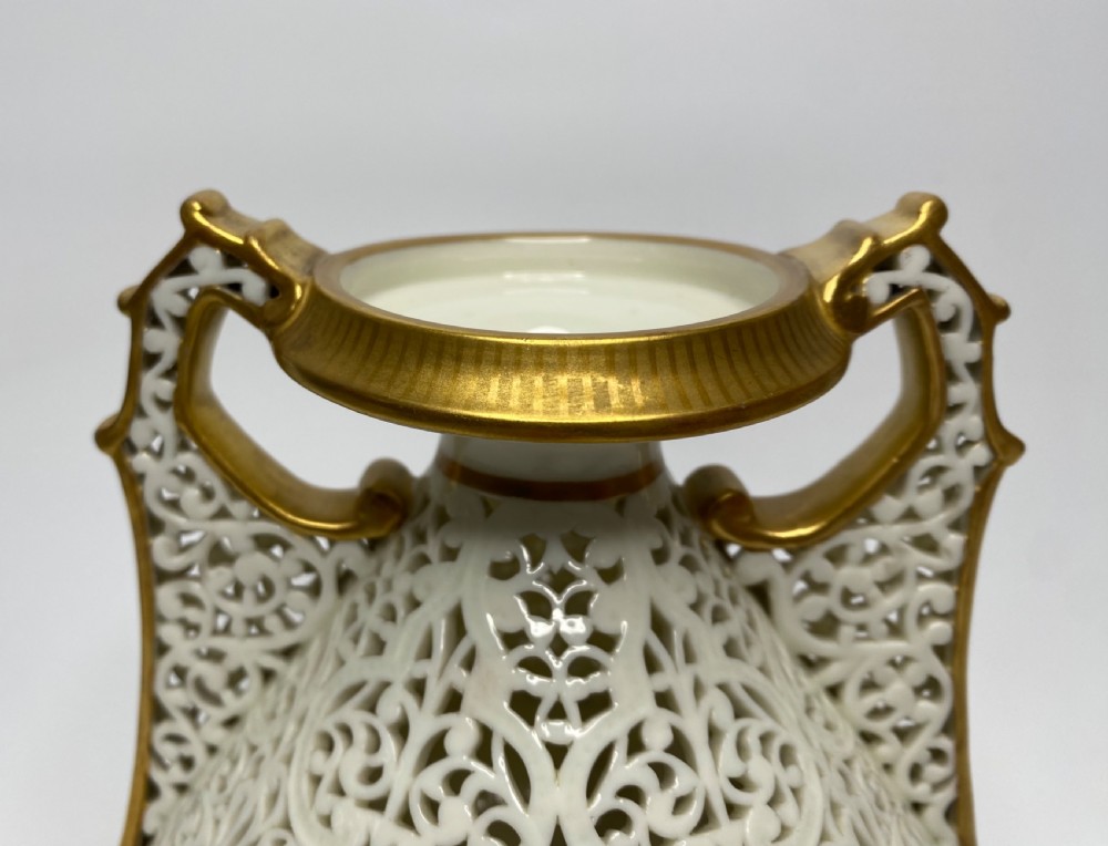 Graingers Worcester pair of reticulated vases, c. 1880. View XII