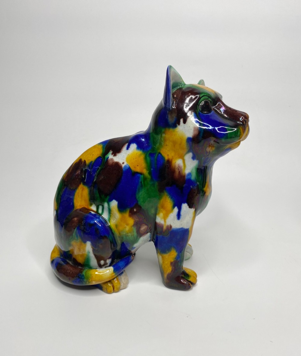Chinese Sancai glazed porcelain cats, 19th Century, Qing Dynasty. View IV