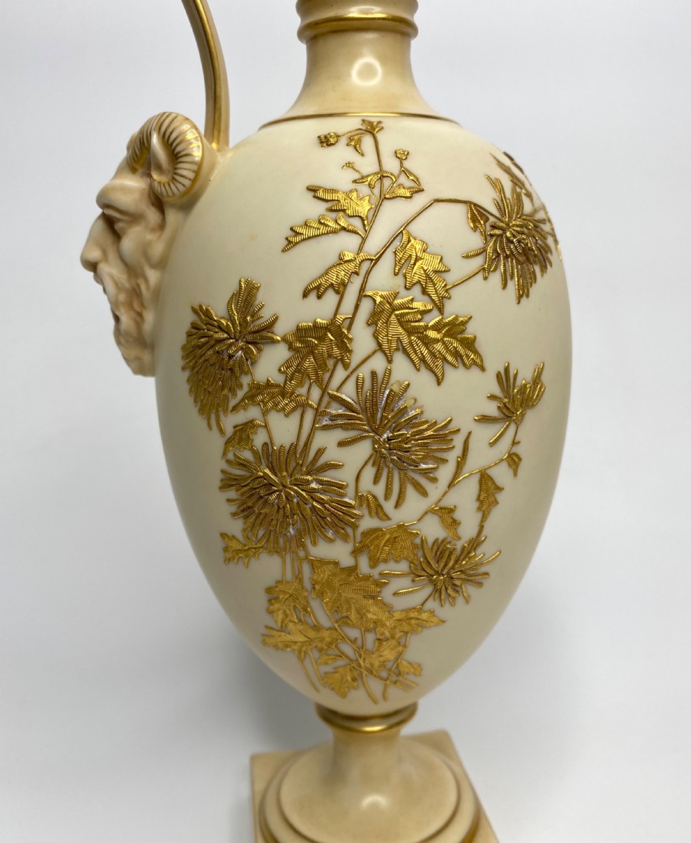 Royal Worcester ewers, Samuel Ranford, d.1888. View VI