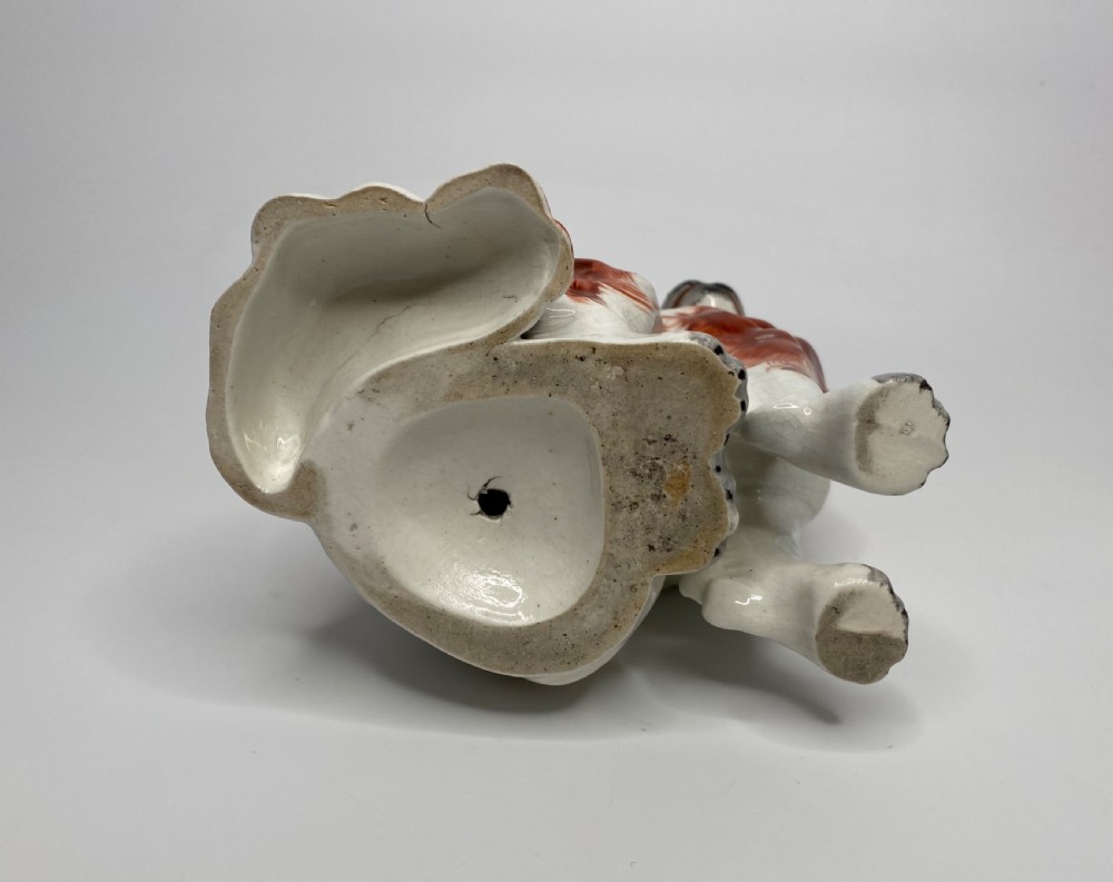 Pair Staffordshire pottery Spaniels, c. 1845. View VII