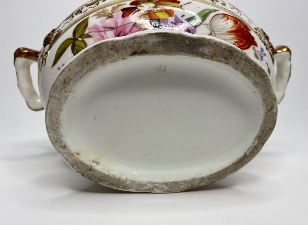 English porcelain sauce tureen, cover & stand, c. 1820. View XVI