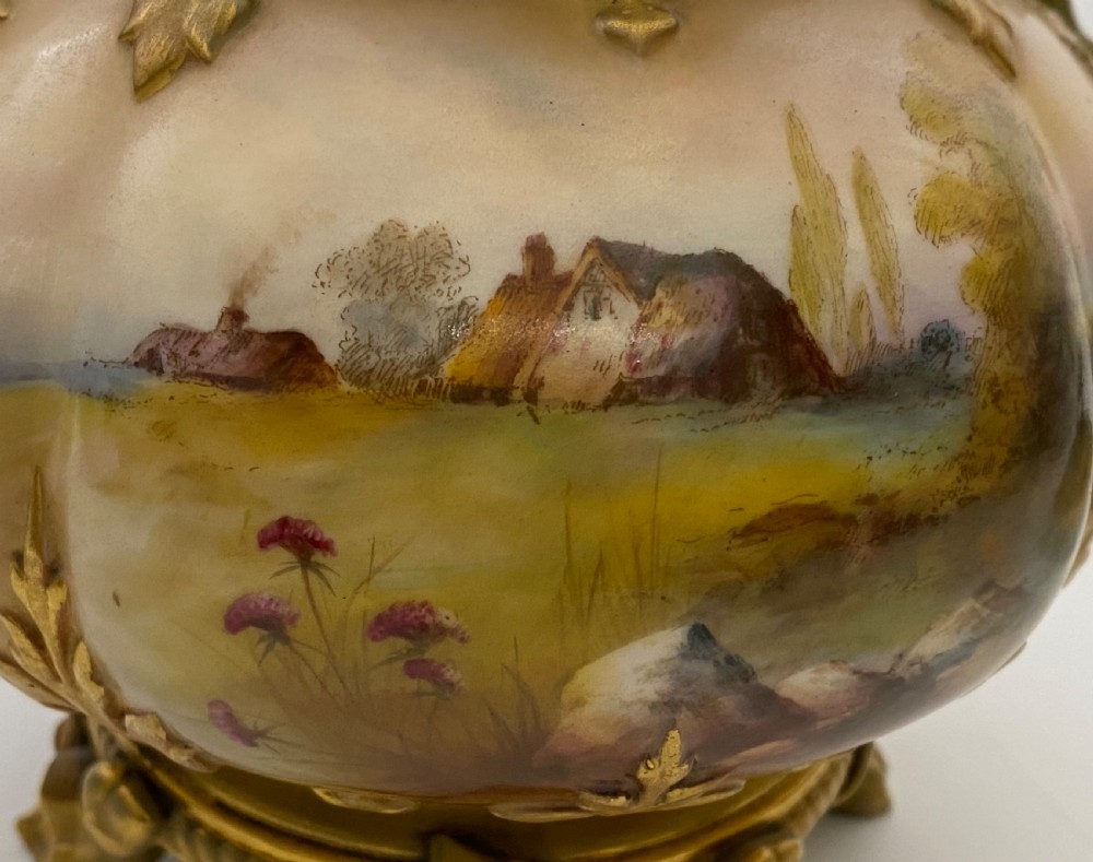 Royal Worcester pot pourri, Arthur Lewis, d. 1910. View VII