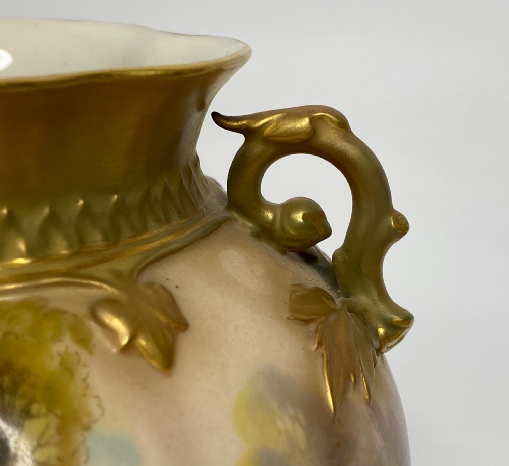 Royal Worcester pot pourri, Arthur Lewis, d. 1910. View IX