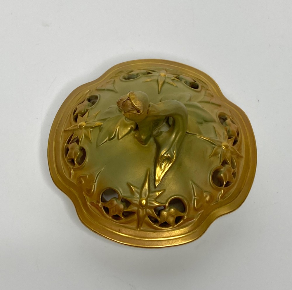 Royal Worcester pot pourri, Arthur Lewis, d. 1910. View XI