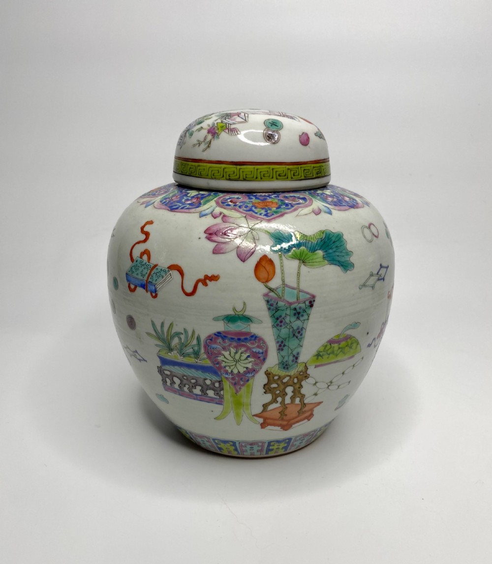 Chinese porcelain ginger jar & cover, c. 1890. Qing Dynasty. View IV