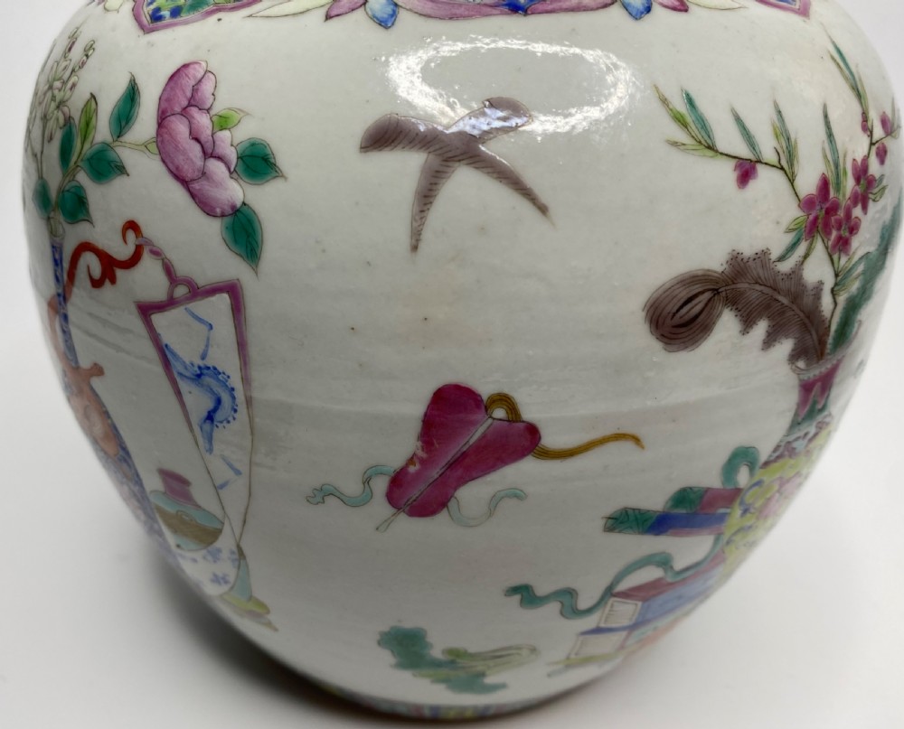 Chinese porcelain ginger jar & cover, c. 1890. Qing Dynasty. View IX
