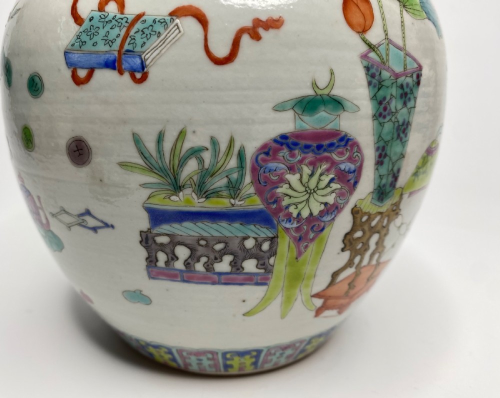 Chinese porcelain ginger jar & cover, c. 1890. Qing Dynasty. View X