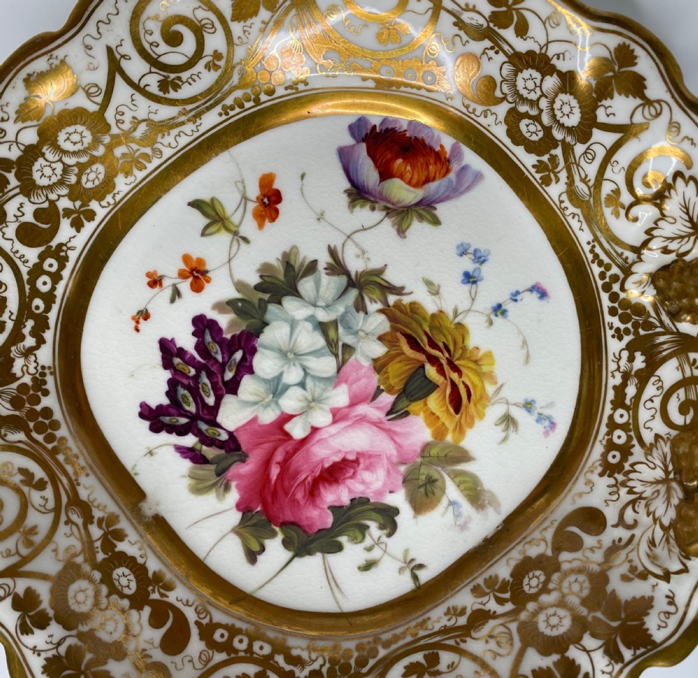 Coalport porcelain pair of dishes, c. 1820. View III