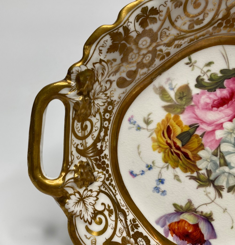 Coalport porcelain pair of dishes, c. 1820. View IV