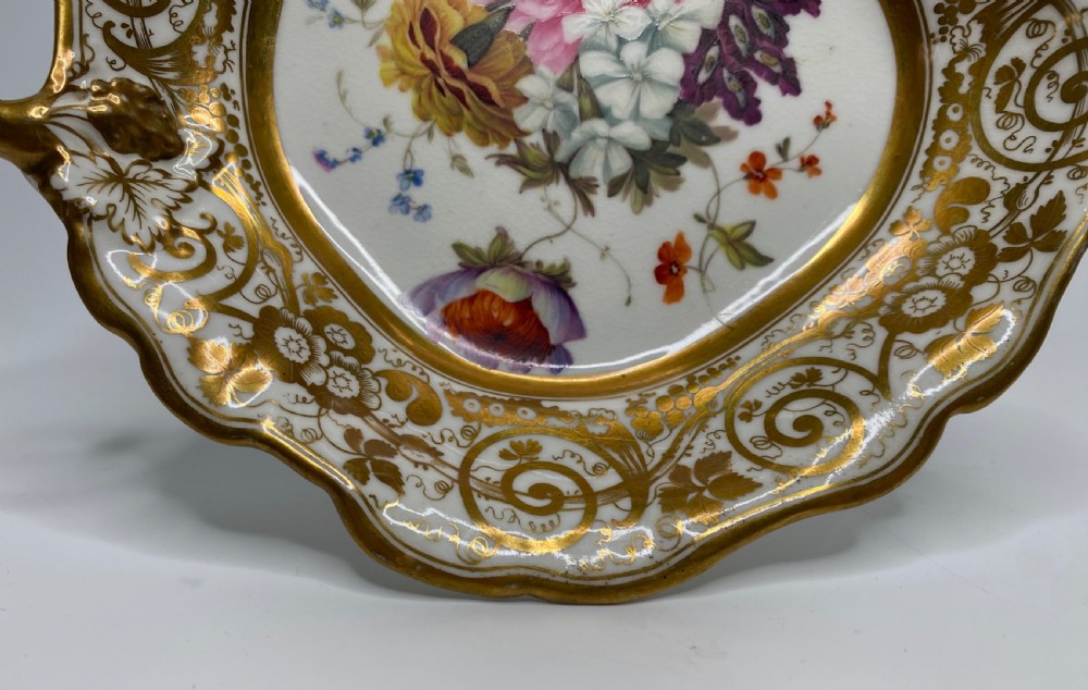 Coalport porcelain pair of dishes, c. 1820. View VI