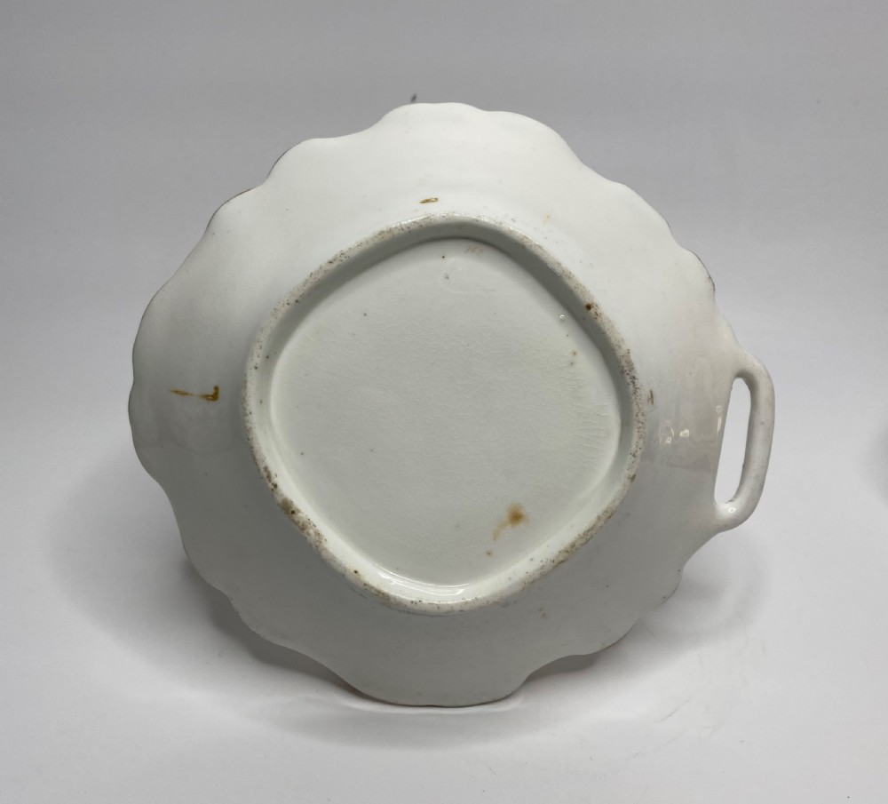 Coalport porcelain pair of dishes, c. 1820. View VIII