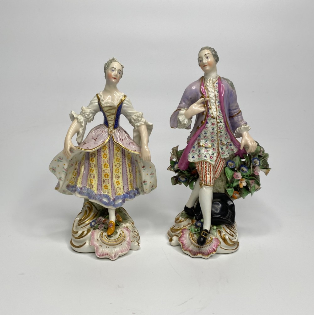 Pair Derby figures of Minuetters, c. 1780.