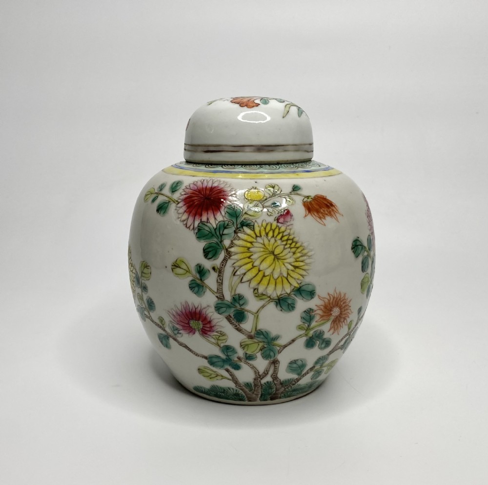 Chinese porcelain ginger jar & cover, c. 1890.