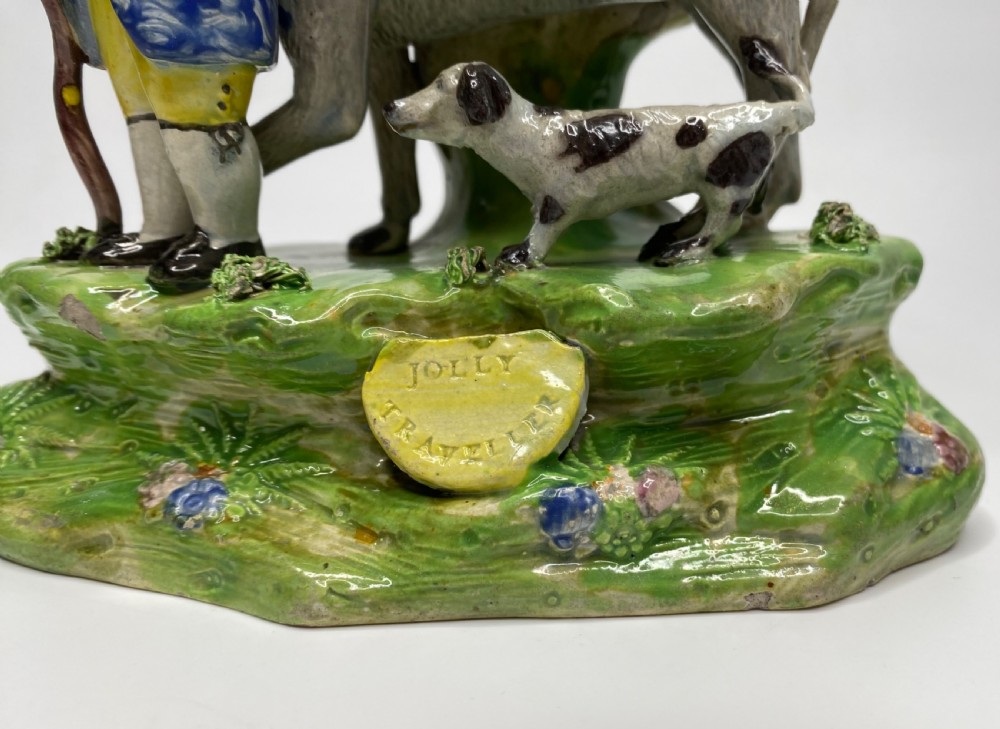 Staffordshire Jolly Traveller bocage group, c. 1820. View V