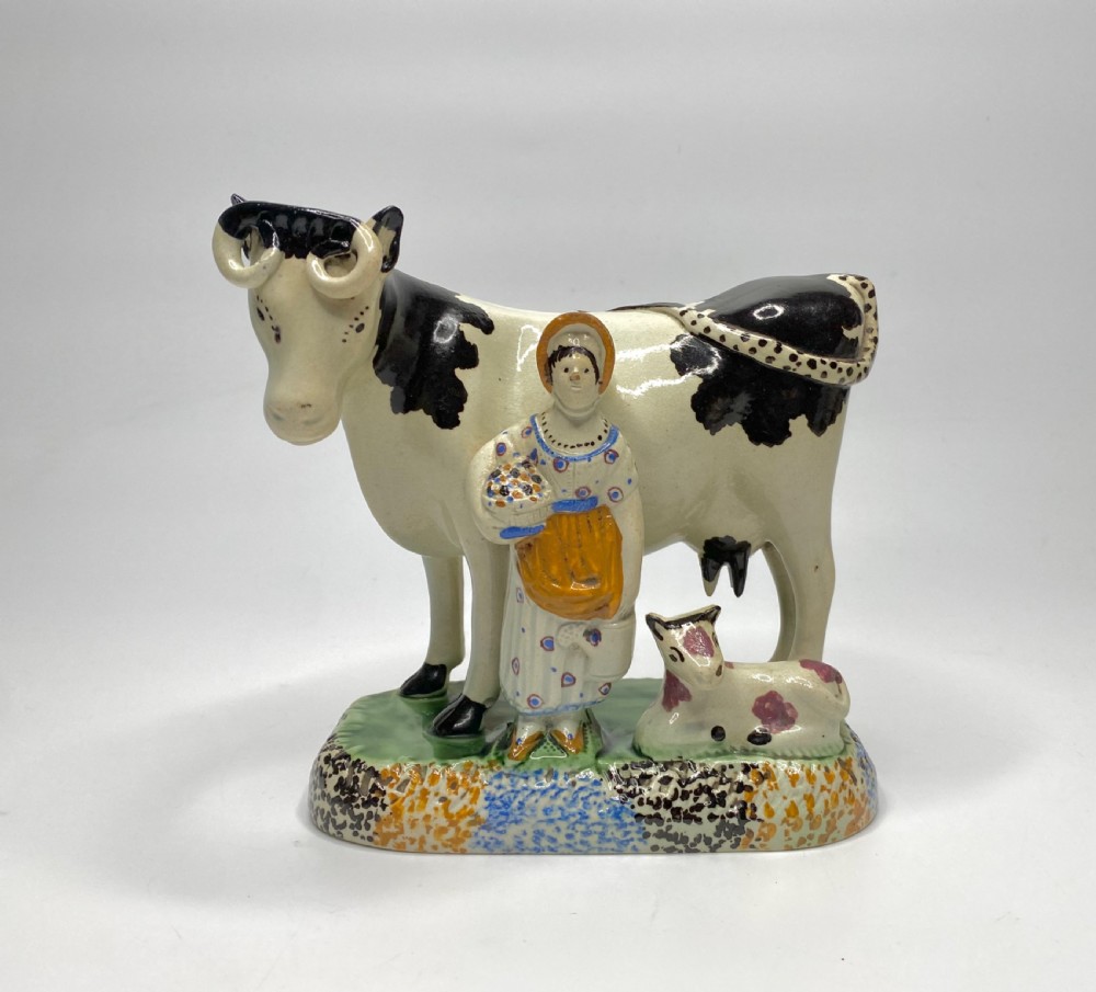 Prattware cow group, Mexborough, c. 1820.