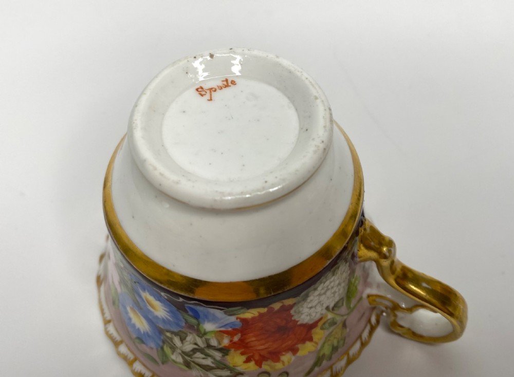 Spode porcelain trio, c. 1825. View XX