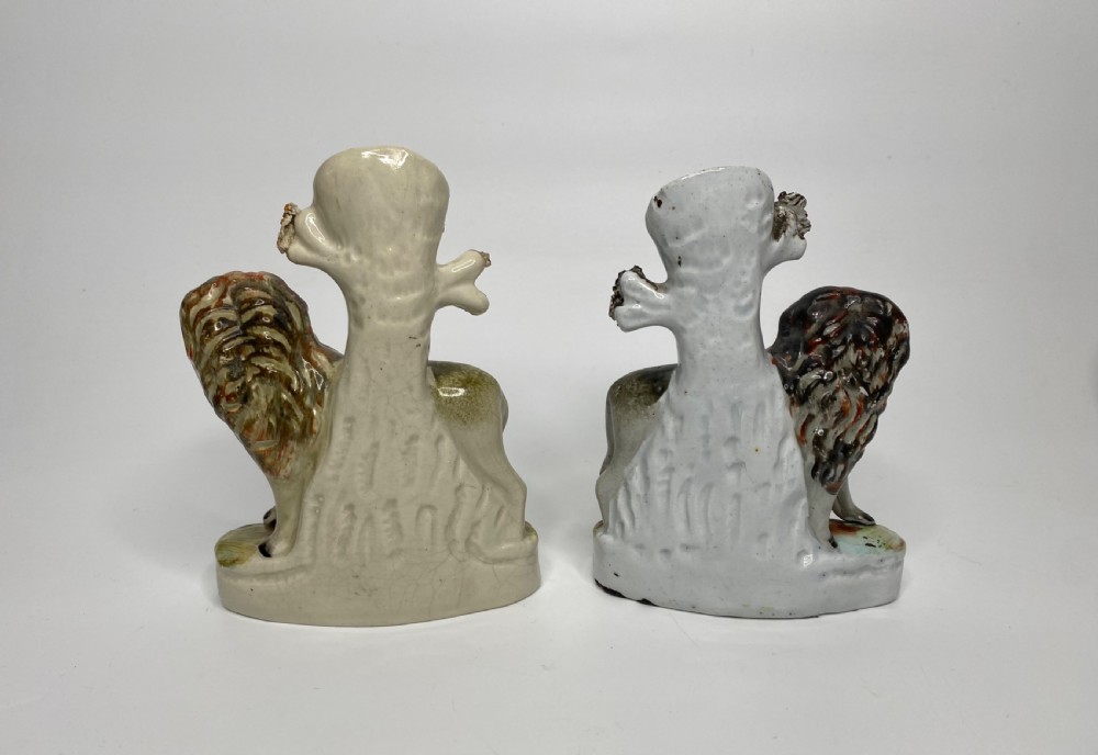 Staffordshire Lion spill vases, Thomas Parr factory, c. 1850. View V
