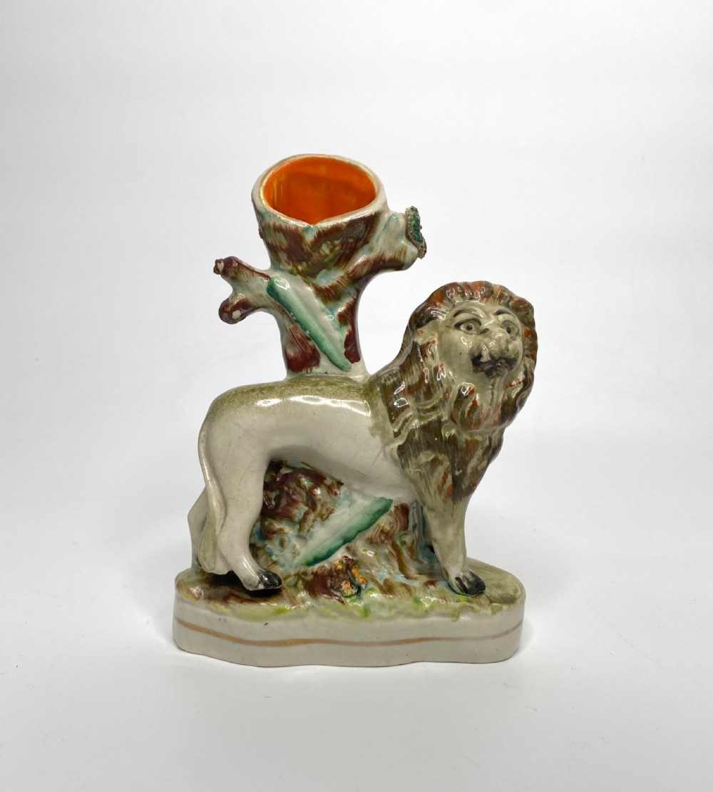Staffordshire Lion spill vases, Thomas Parr factory, c. 1850. View VII
