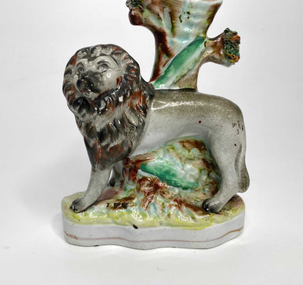 Staffordshire Lion spill vases, Thomas Parr factory, c. 1850. View XI