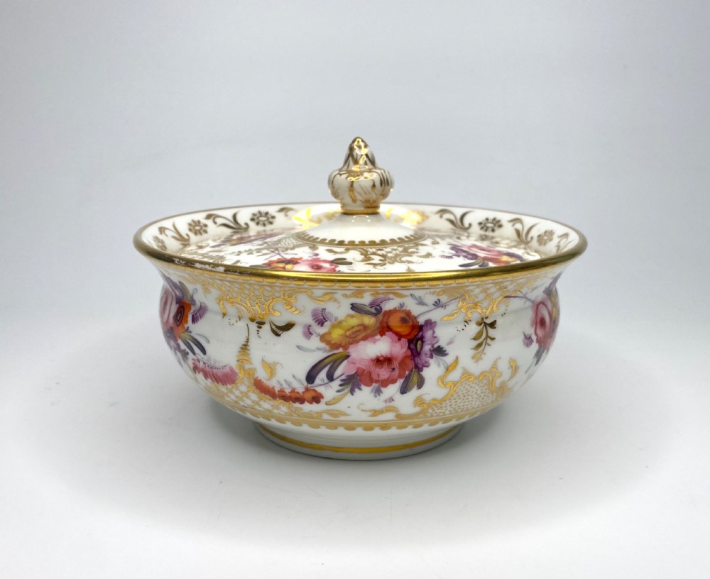 Coalport porcelain sucrier & cover, c. 1820. View III