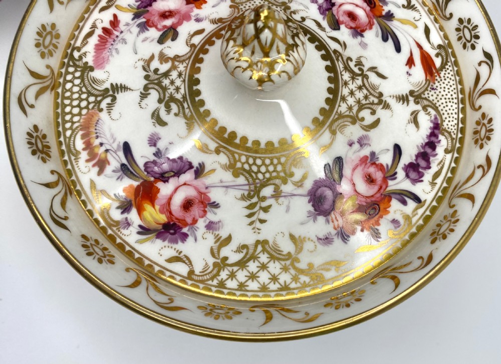 Coalport porcelain sucrier & cover, c. 1820. View VII