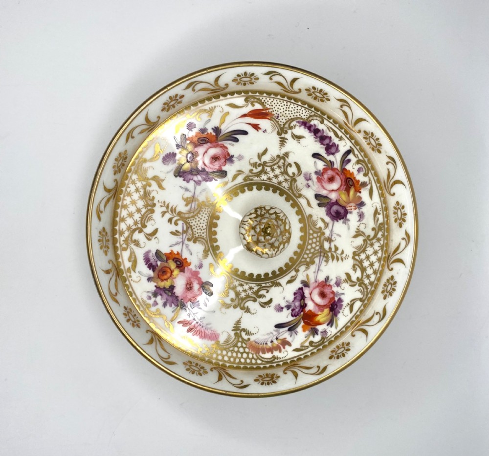Coalport porcelain sucrier & cover, c. 1820. View VIII