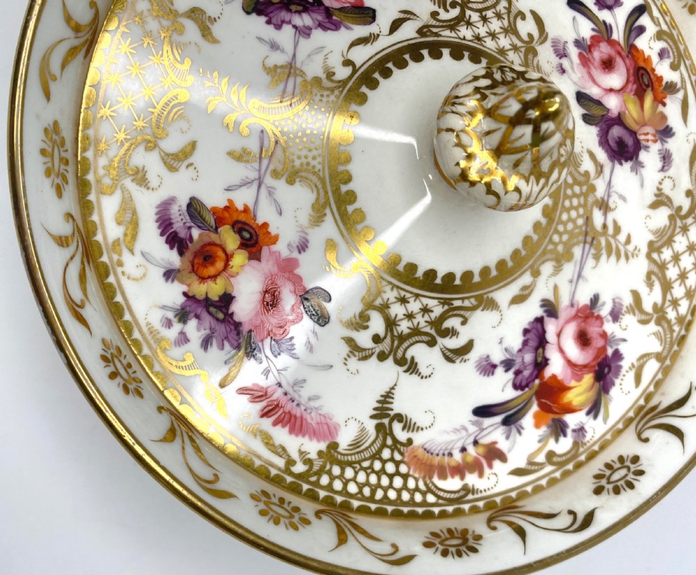 Coalport porcelain sucrier & cover, c. 1820. View XII