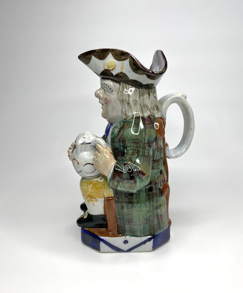 Staffordshire Tartan Coat Toby jug, c. 1830. View IV
