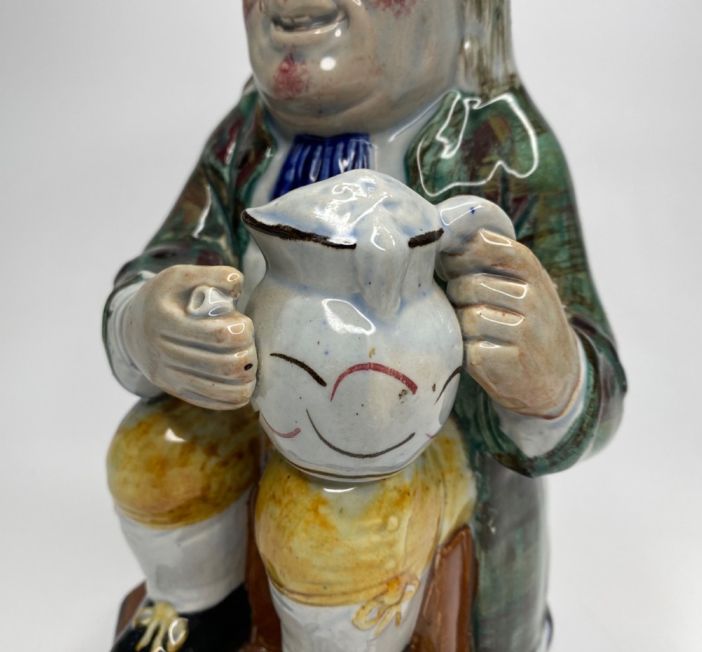 Staffordshire Tartan Coat Toby jug, c. 1830. View X