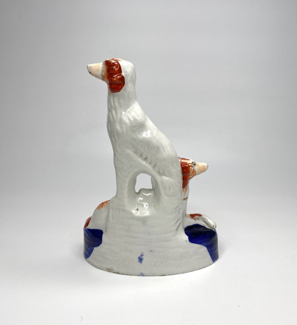 Staffordshire pottery Irish Setters, c. 1850. View II