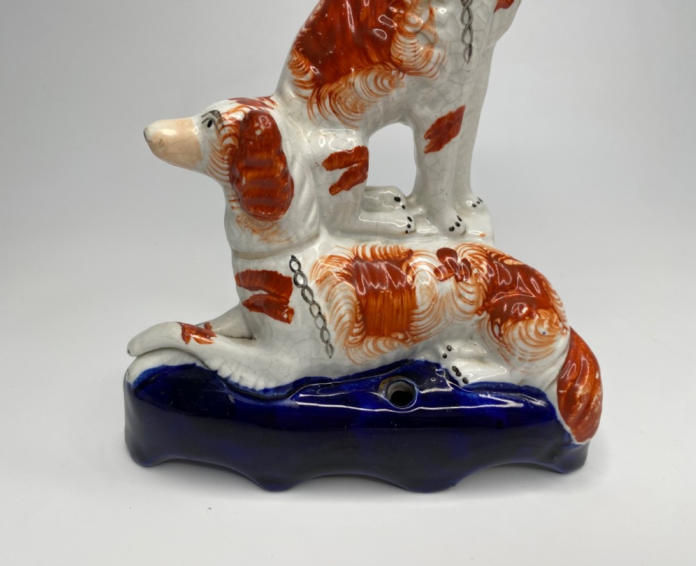 Staffordshire pottery Irish Setters, c. 1850. View X