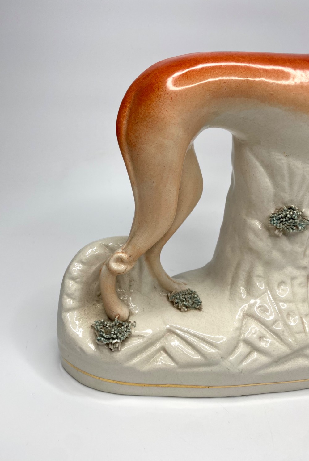 Staffordshire pottery Greyhounds, c. 1860. View VI