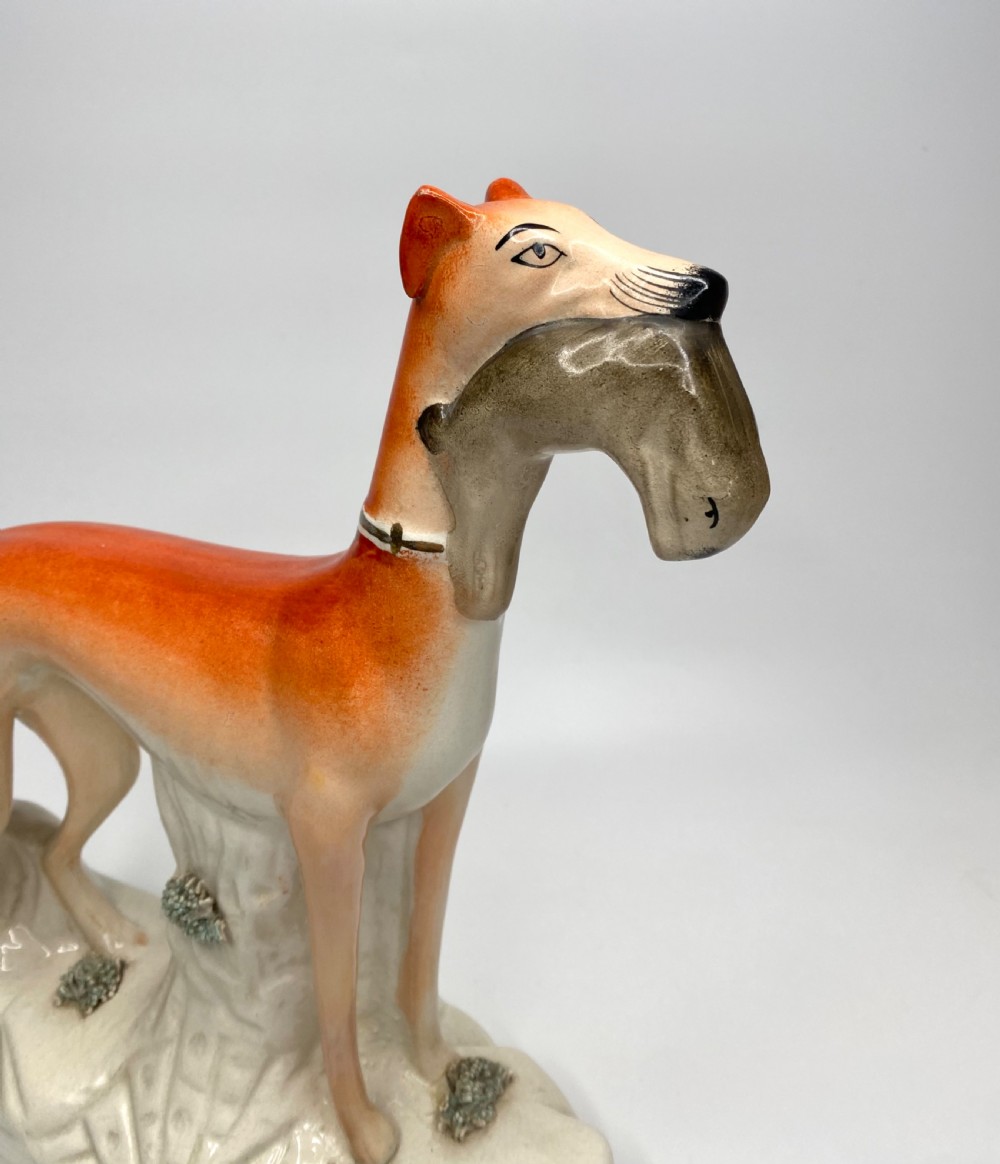 Staffordshire pottery Greyhounds, c. 1860. View VII