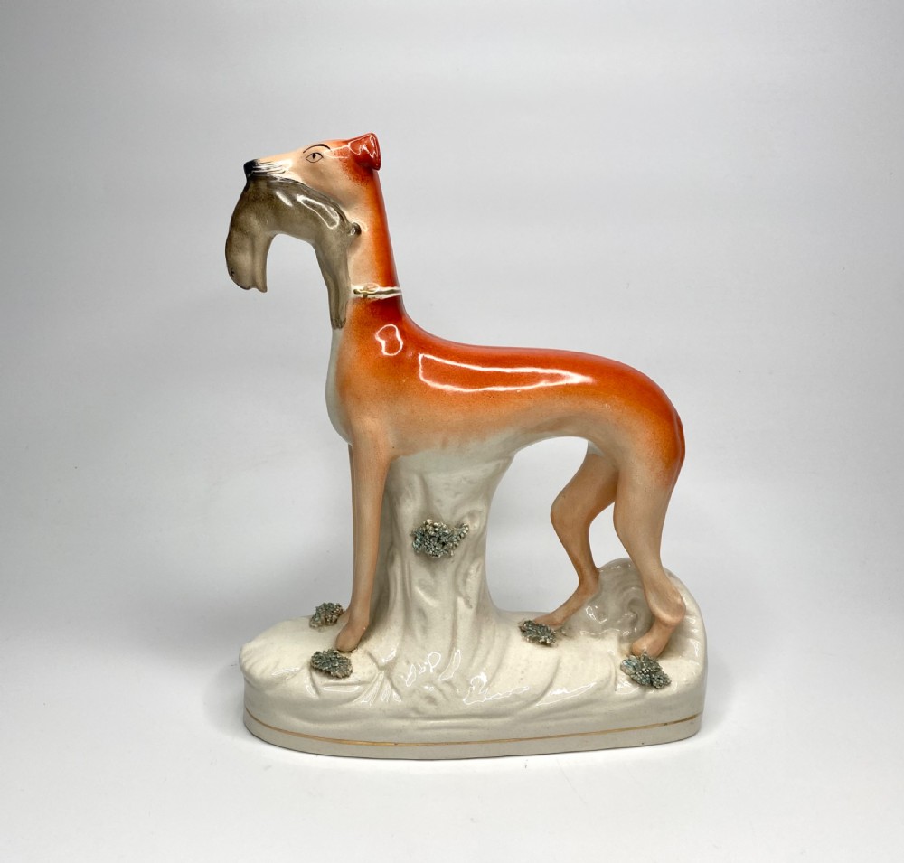 Staffordshire pottery Greyhounds, c. 1860. View IX