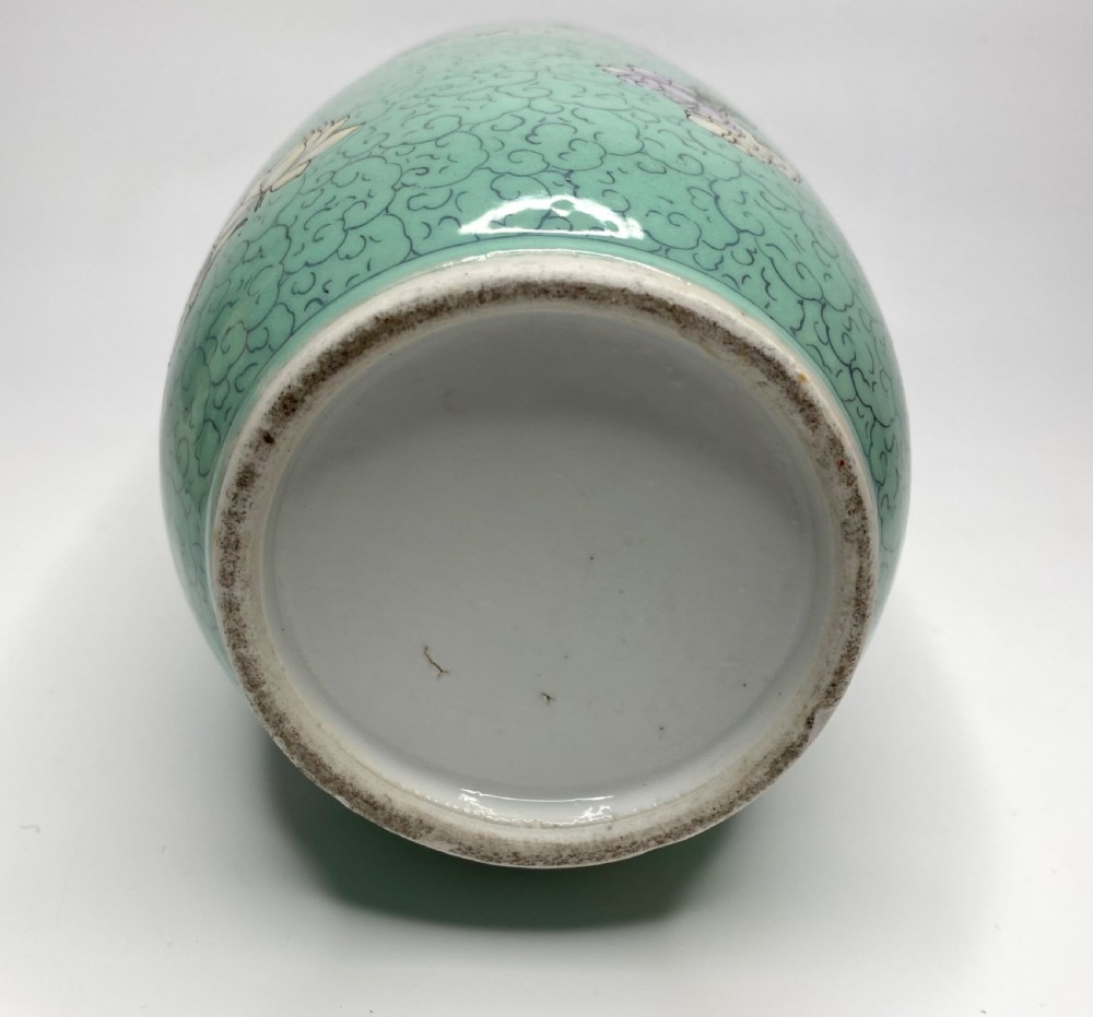 Chinese rouleau vase, Flowers, c. 1890. Qing Dynasty. View XIV