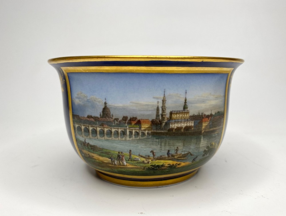 Meissen topographical cup and saucer, Dresden, c. 1835. View II