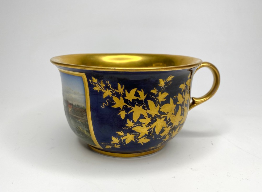 Meissen topographical cup and saucer, Dresden, c. 1835. View V