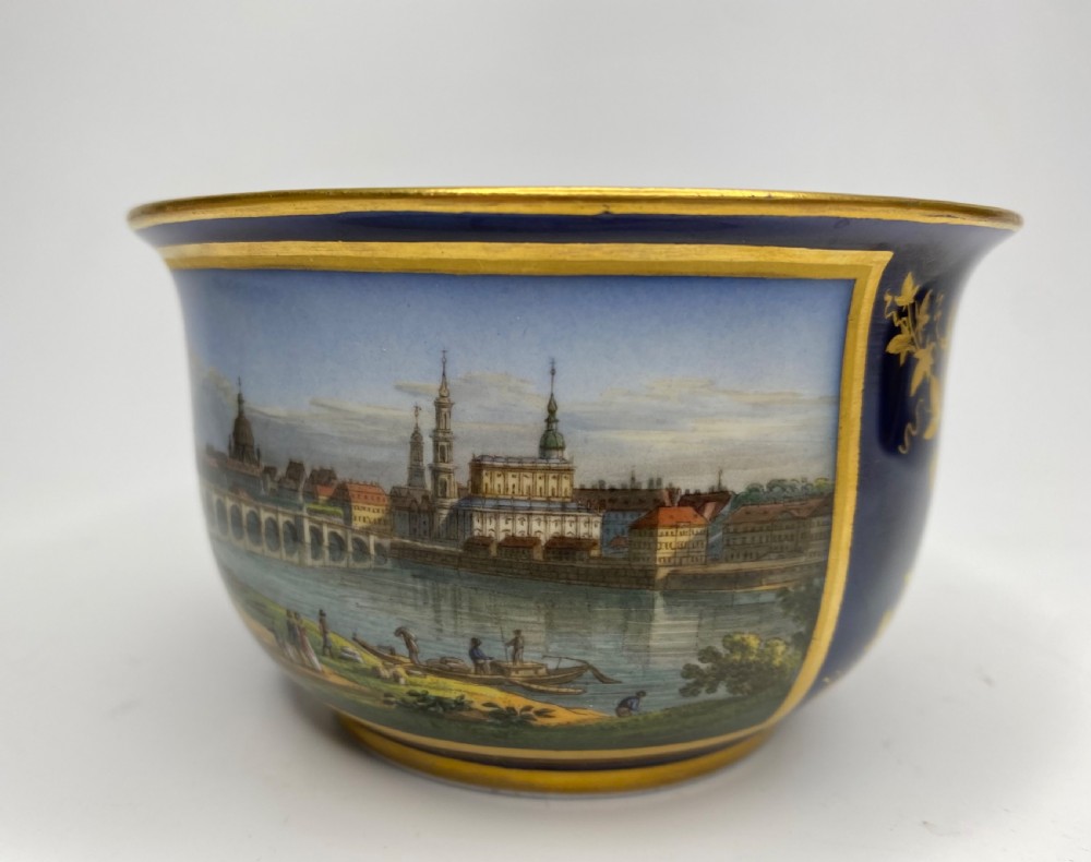 Meissen topographical cup and saucer, Dresden, c. 1835. View VIII