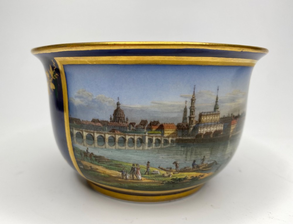 Meissen topographical cup and saucer, Dresden, c. 1835. View IX